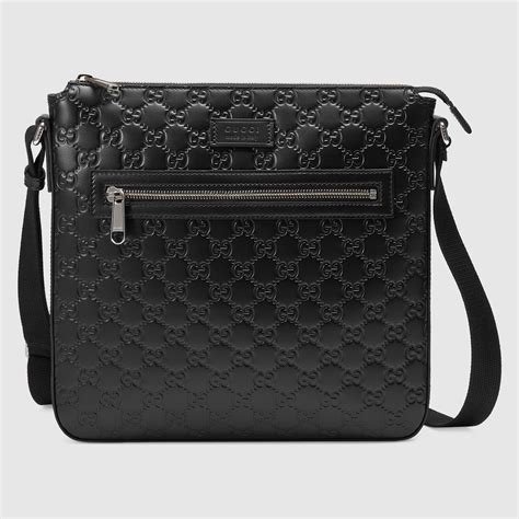 gucci man bag black leather|gucci black handbags leather.